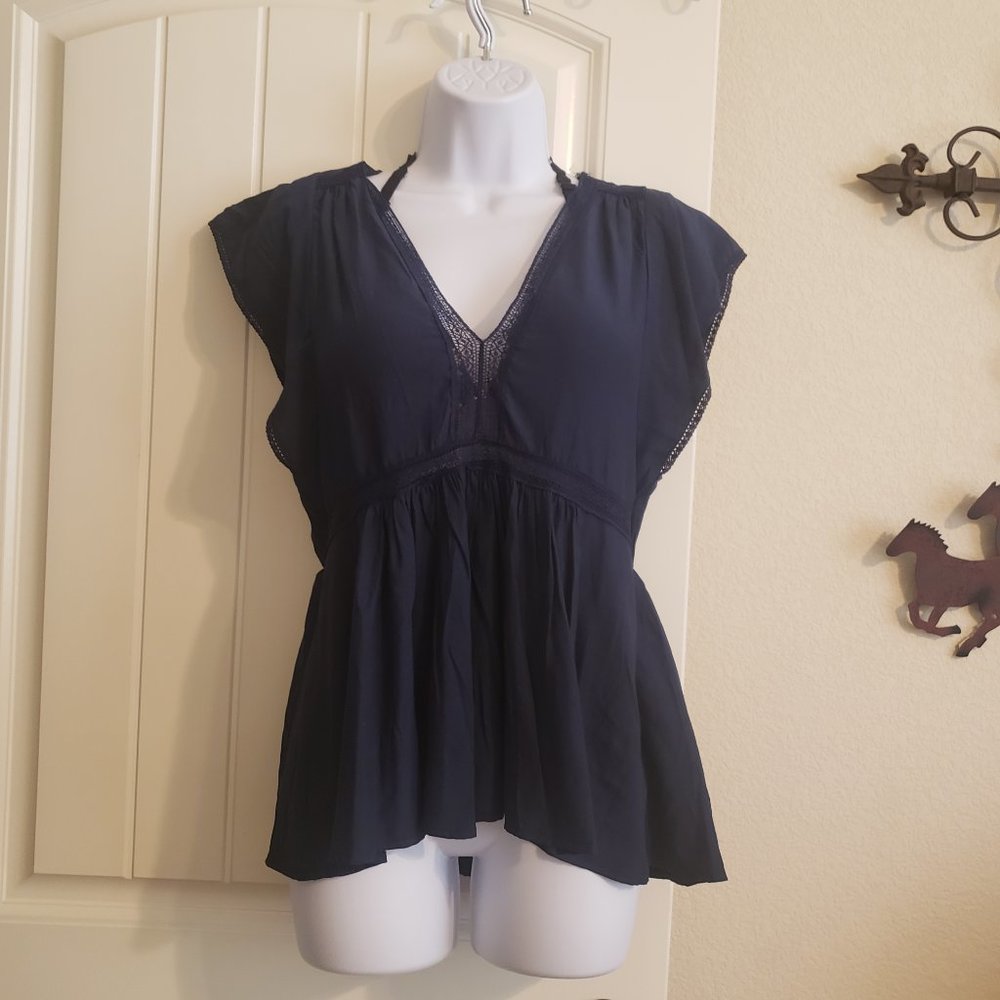 Umgee Dk. Blue Super Cute Tunic NWT